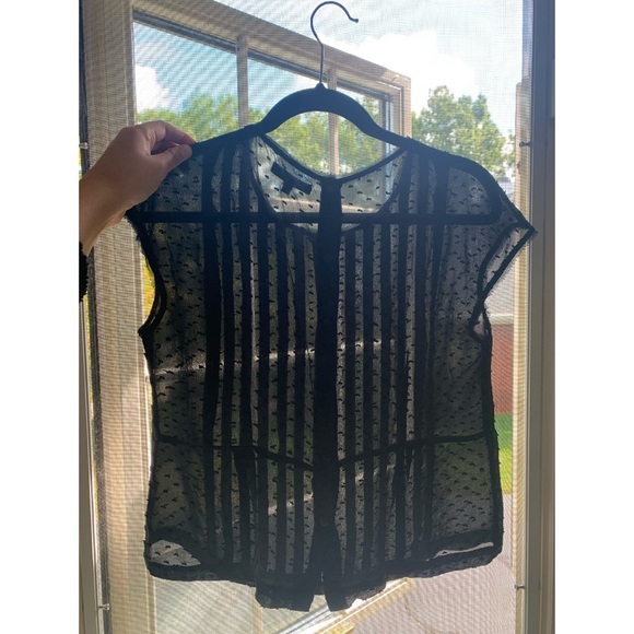 Sheer black Madewell blouse - Picture 1 of 6